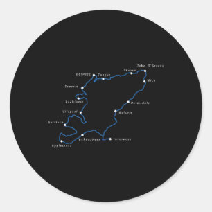 Nordküste 500 Kontur mit Ortsnamen Runder Aufkleber