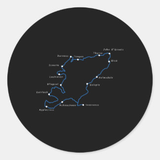 Nordküste 500 Kontur mit Ortsnamen Runder Aufkleber
