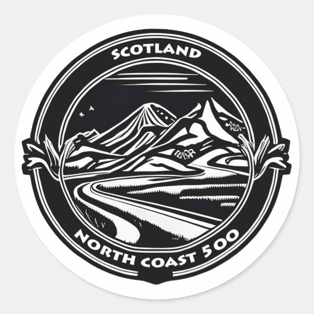 Nordküste 500 Schottland Runder Aufkleber (Vorderseite)