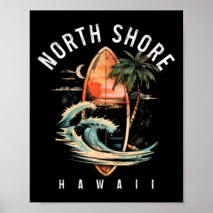 Nordküste Hawaii Surfbrett Oahu Haleiwa Surfen Poster