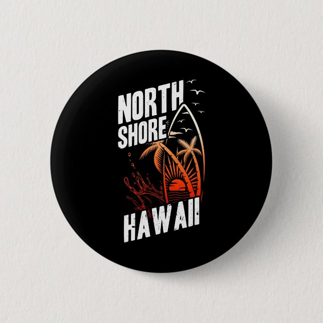 Nordküste Hawaii Surfen  Button (Vorderseite)