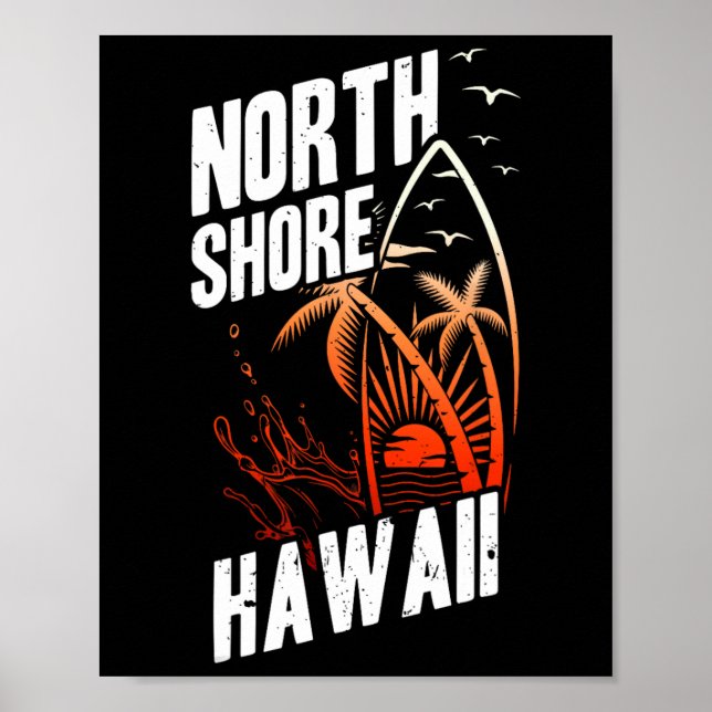 Nordküste Hawaii Surfen  Poster (Vorne)