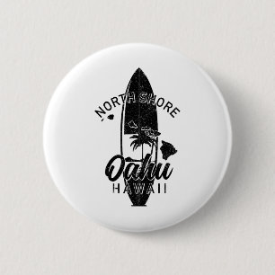 Nordküste Oahu Hawaii Surfbrett Surfen Surfer Button
