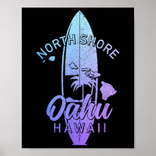 Nordküste Oahu Hawaii Surfbrett Surfen Surfer Poster