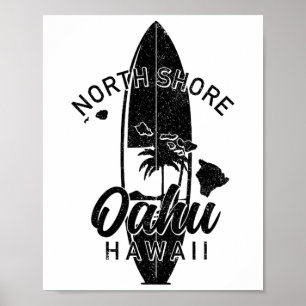 Nordküste Oahu Hawaii Surfbrett Surfen Surfer  Poster
