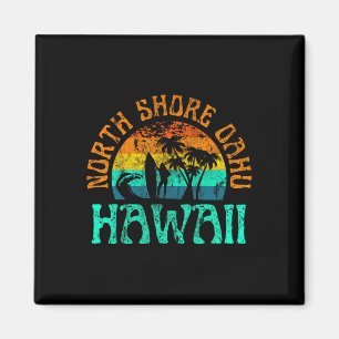 Nordküste Oahu Hawaii Surfstrand Surfer Wellen Gi Magnet
