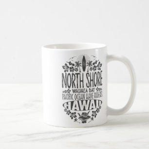 Nordküste Waimea und Pacific Ocean Wave Riders Sur Kaffeetasse