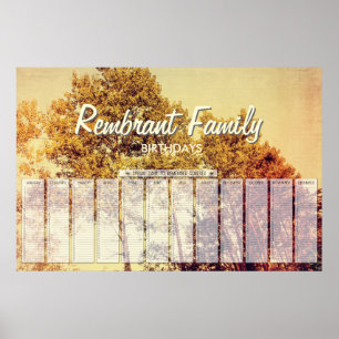 Nördliche Birken Kunst Geburtstagsposter Poster