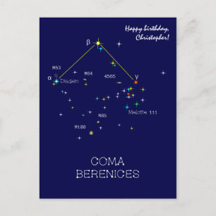Nördliche Hemisphäre Konstellation Haar der Bereni Postkarte