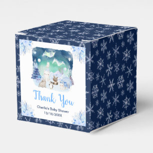Nördliche-Lichter-Tiere-Baby-Party Dankeschön Geschenkschachtel