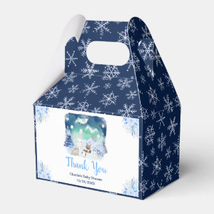 Nördliche-Lichter-Tiere-Baby-Party Dankeschön Geschenkschachtel