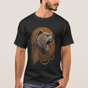 Nördliche Mythologie Bär - Retro Wikinger Knotenwe T-Shirt