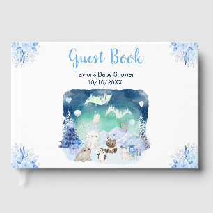 Nördliche Polarlichter Arktische Tiere Baby Shower Gästebuch