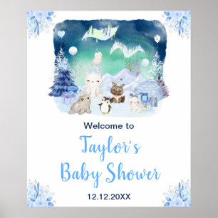 Nördliche Polarlichter Arktische Tiere Babyparty B Poster