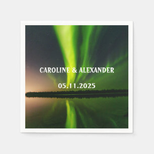 Nördliche Polarlichter Aurora Borealis Nachthimmel Serviette