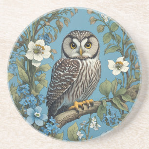 Nördliche Sägewaldohreule William Morris Inspirier Getränkeuntersetzer