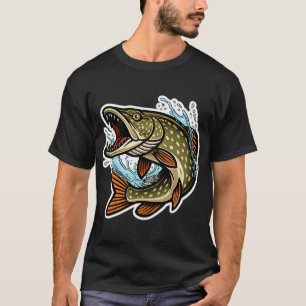 Nördlicher Hecht Sprung Aufkleber T-Shirt