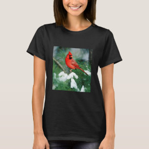 Nördlicher Kardinal Männchen auf Baum, IL T-Shirt