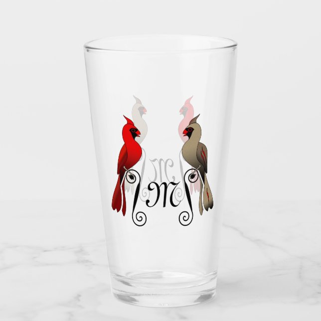 Nördlicher Kardinal SongBird Glas (Vorderseite)