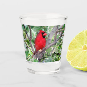 Nördlicher Kardinal - Virginia Staat Bird Shot Gl Schnapsglas