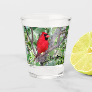 Nördlicher Kardinal - Virginia Staat Bird Shot Gla Schnapsglas
