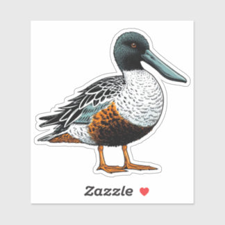 Nördlicher Shoveler-Vogel, maßgeschneidert Vinyl S Aufkleber