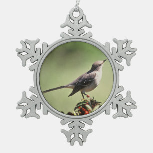 Nördlicher Spottdrossel Schneeflocken Zinn-Ornament