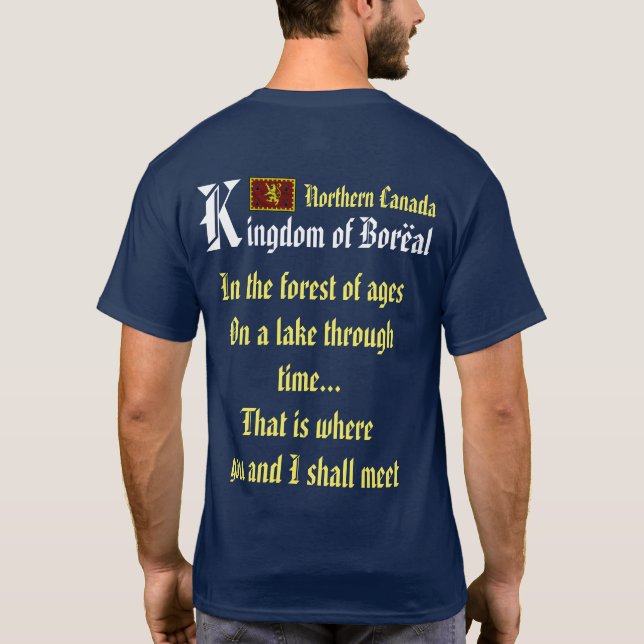 Nördlicher Waldmittelalterlicher Dorf-T - Shirt (Rückseite)