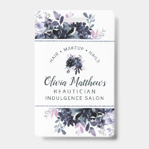 Nördliches florales Wasserfarbenwasser Navy Custom Ausweis