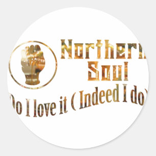 Nördliches Soul Liebe es - Gold Runder Aufkleber