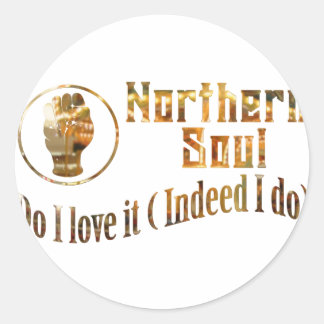 Nördliches Soul Liebe es - Gold Runder Aufkleber