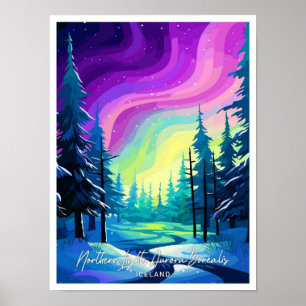 Nordlicht Aurora Borealis Illustration Poster
