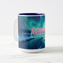 Nordlicht Aurora Borealis Zweifarbige Tasse