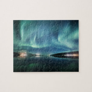 Nordlicht-Fjord-Foto