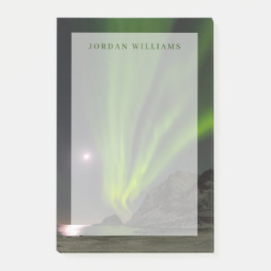 Nordlicht Haukland Beach Island Norwegen Post-it Klebezettel