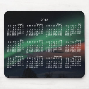 Nordlicht-sternenklarer Himmel; Kalender 2013 Mousepad