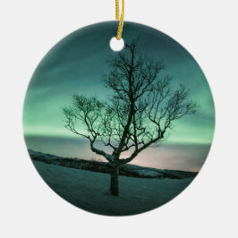 Nordlichtbaum Keramik Ornament