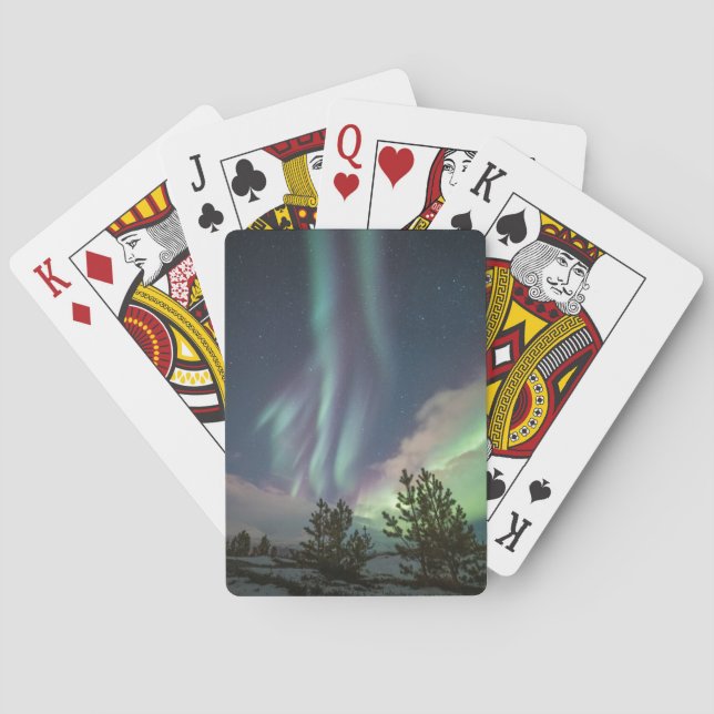 Nordlichtbäume Spielkarten (Rückseite)