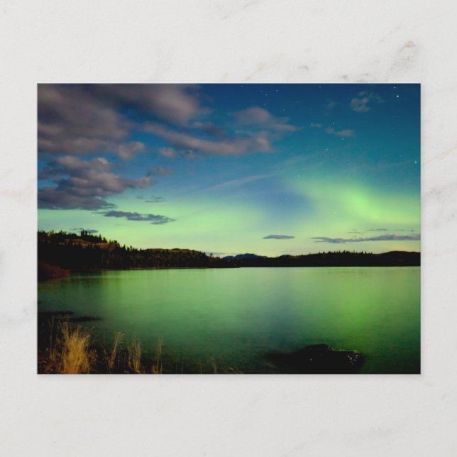 Nordlichter (Aurora borealis) Postkarte (Vorderseite)