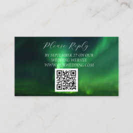 Nordlichter Aurora Borealis QR Code Hochzeit Begleitkarte