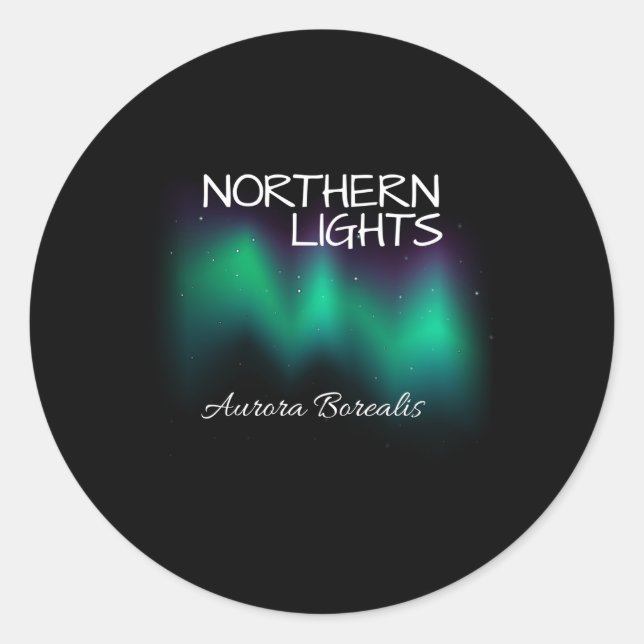 Nordlichter Aurora Borealis Runder Aufkleber (Vorderseite)