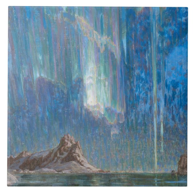 Nordlichter aus Nordnorwegen (Aurora) Fliese (Vorderseite)