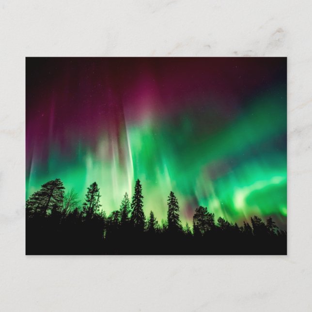 Nordlichter der Aurora borealis Postkarte (Vorderseite)