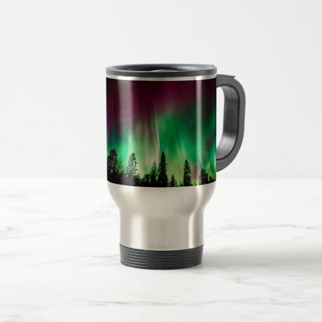 Nordlichter der Aurora borealis Reisebecher (VorderseiteRechts)