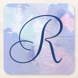 Nordlichter des Monogramm-  II Rechteckiger Pappuntersetzer