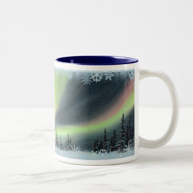 NORDlichter durch SHARON SHARPE Zweifarbige Tasse (Rechts)