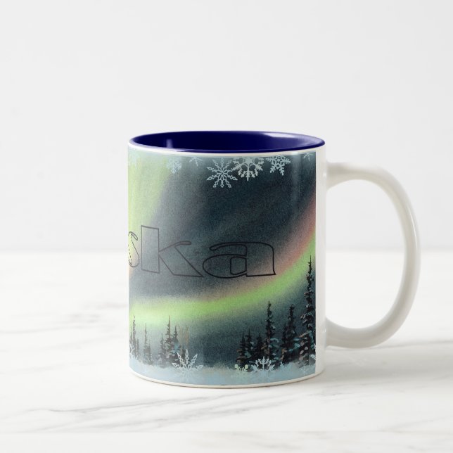 NORDlichter durch SHARON SHARPE Zweifarbige Tasse (Rechts)