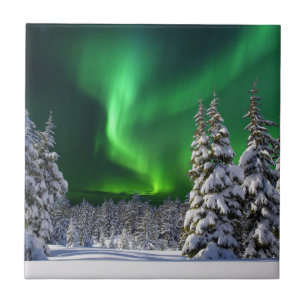 Nordlichter im Winter Fliese