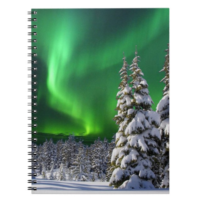 Nordlichter im Winter Notizblock (Vorderseite)