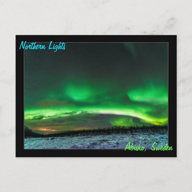 Nordlichter in Abisko Schweden Postkarte (Vorderseite)